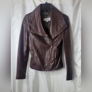 Andrew Marc New York asymmetric leather jacket